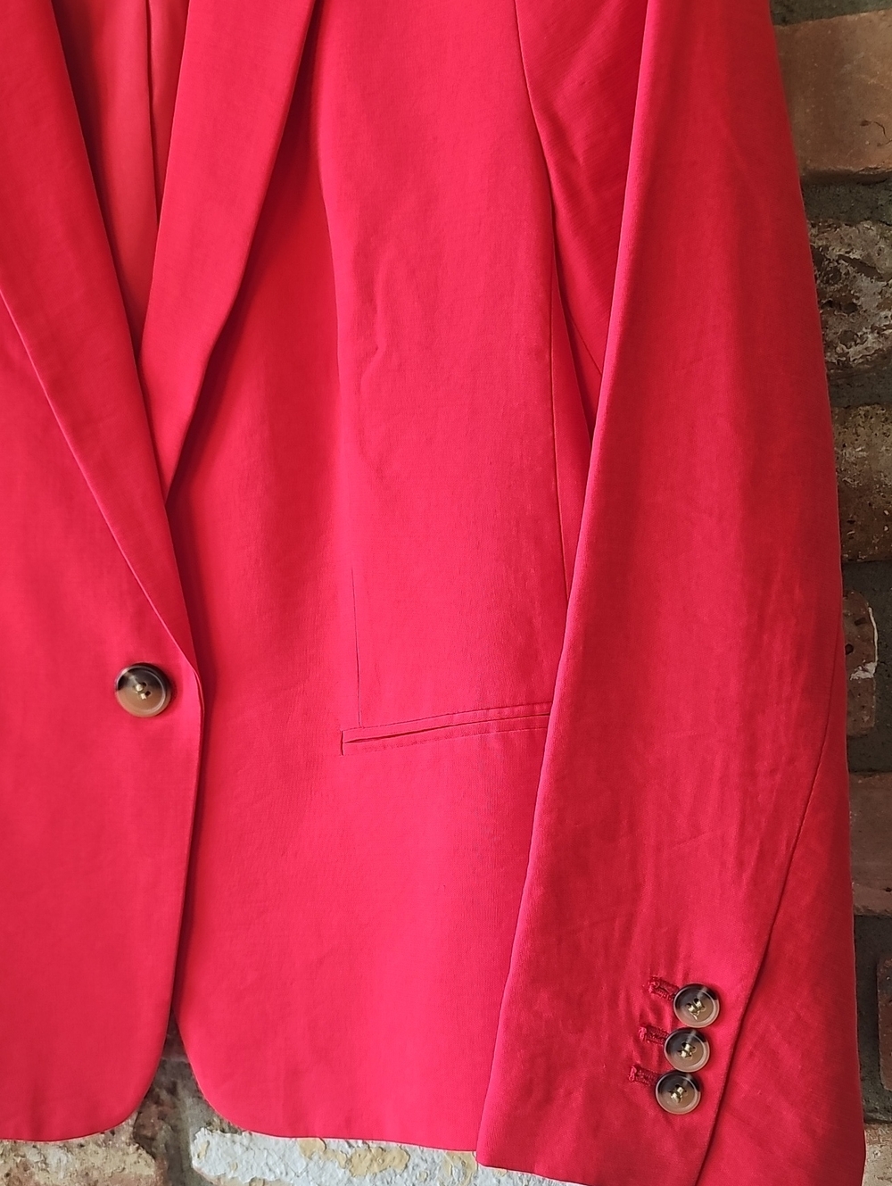 Ann Taylor Red One Button Blazer - Picture 4 of 12